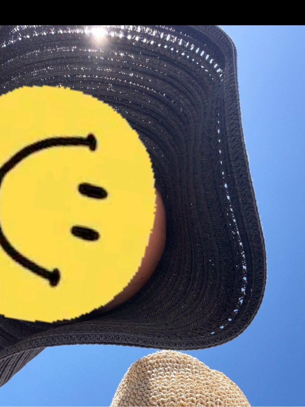 Black Roll Up Straw Hat / Visor